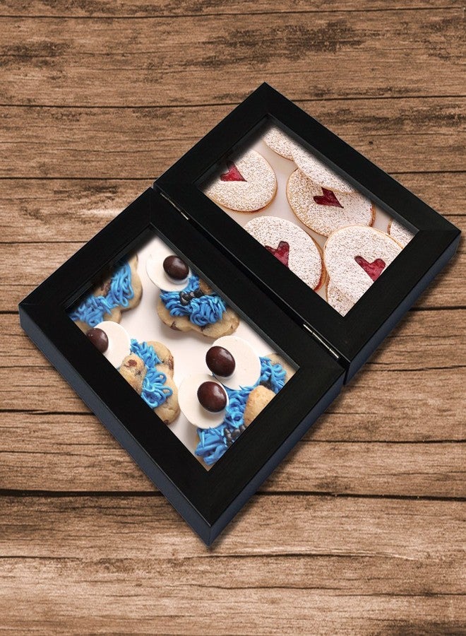 Giftgarden 3.5x5 Double Picture Frame with Clear Glass Display 3.5 by 5 Photo, Hinged Folding Frames for Tabletop, Black - Image 3