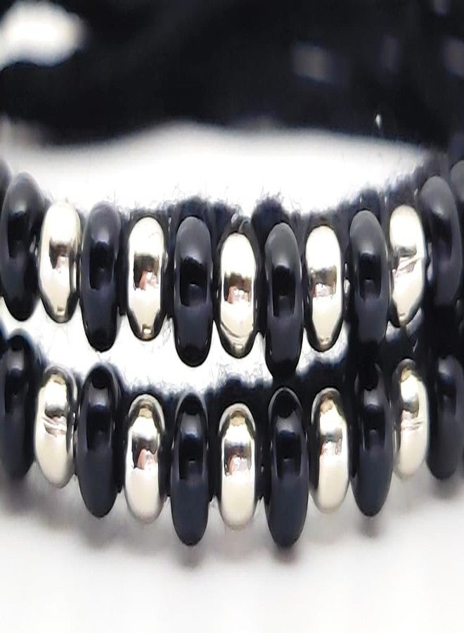 Jewel string Adjustable Baby Nazariya Bracelet| Black Bead Bracelet for Newborns to 4-Year-Olds | Unisex Traditional Protection Jewelry ((1 Pair) - Image 3