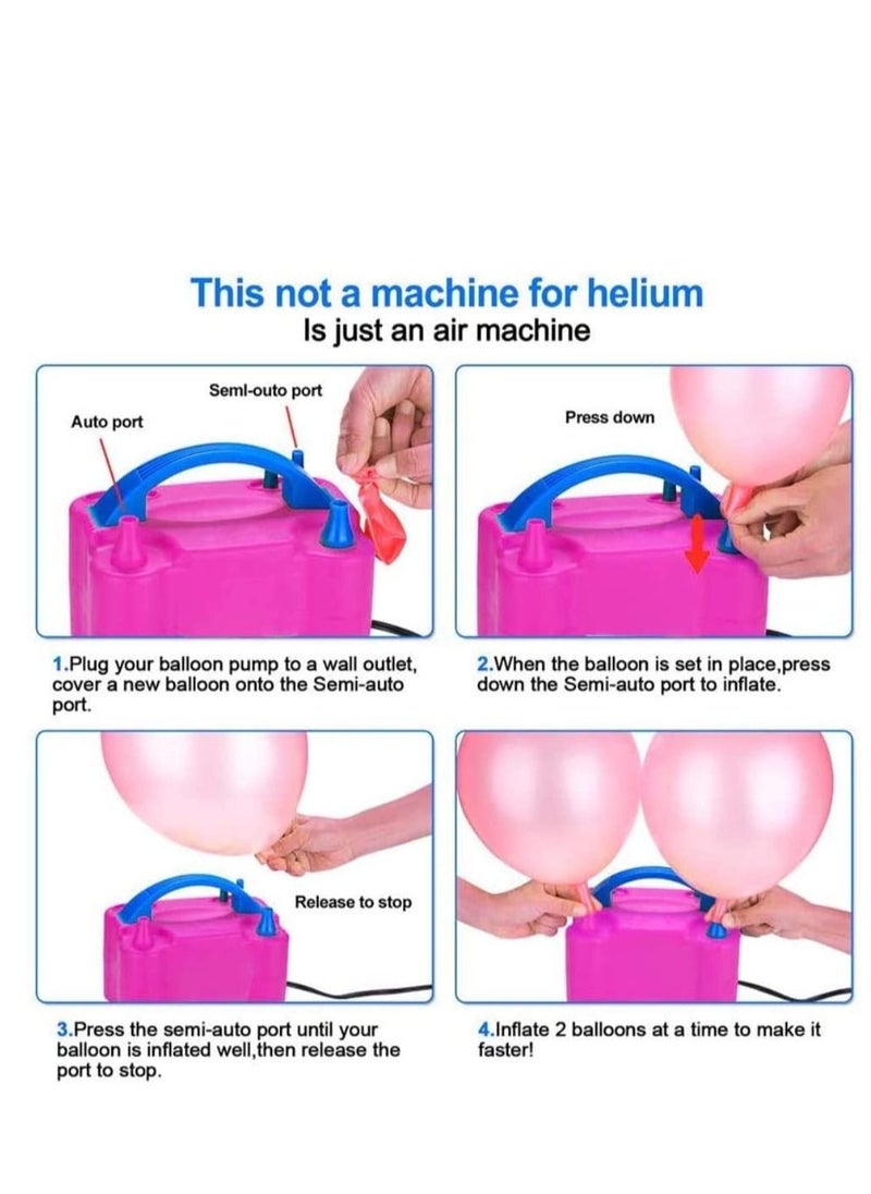 Mike Music Two Nozzles High Power Electric Balloon Inflator Air Pump For Wedding Party Multi Color Foil30  - Image 5