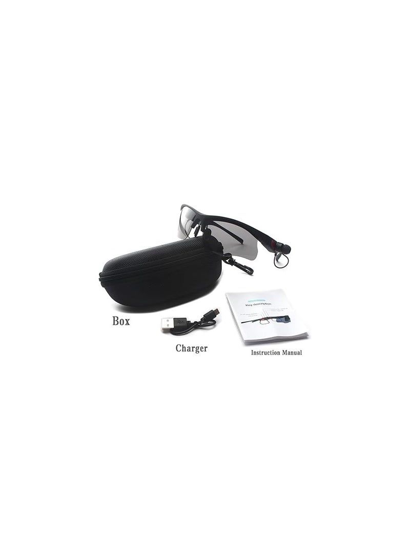 Smart Sport Sunglasses, Wireless Sunglasses Smart Glasses, UV Protection and Wireless Bluetooth 5.0, Perfect Wearable Technology, for Smart Phone PC Outdoor Fishing Driving Cycling Black