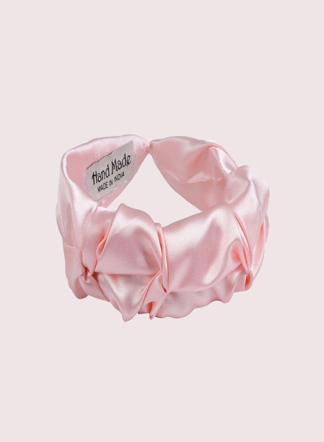 Nnr Satin Silk Beautiful Fancy Frill Hair Band For Girls And Women, Pack Of 1 - Pink - Image 3