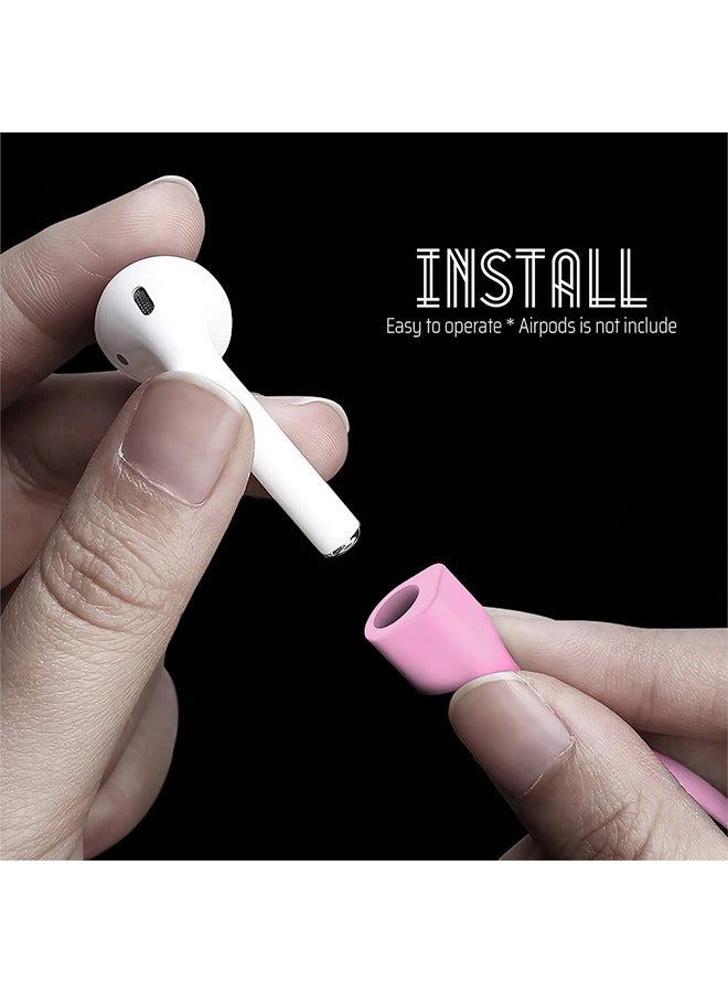 4 Pcs AirPods Strap 55cm, Soft Silicone Anti Lost Cord Silicone Sports Lanyard, Sports Lanyard and Ear Hook for Wireless Bluetooth Earphone (Colorful) - Image 3