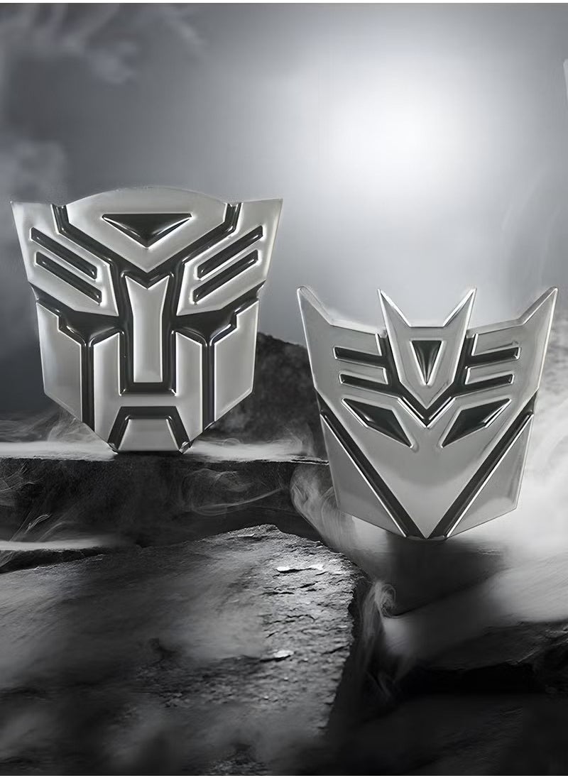 Realfrog 2 PCS 3D Metal Transformers Emblem Car Sticker Car Badge Decal 3D Dimensional Car Logo Sticker Transformers Zinc Alloy Emblems for Automotive Car Decoration  - Image 3