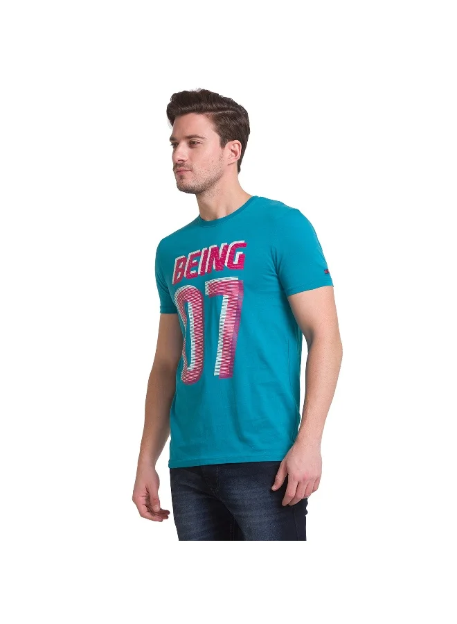 Being Human Mens Dark Teal Round Neck Short Sleeve T-Shirt