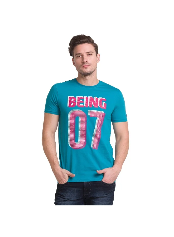 Being Human Mens Dark Teal Round Neck Short Sleeve T-Shirt