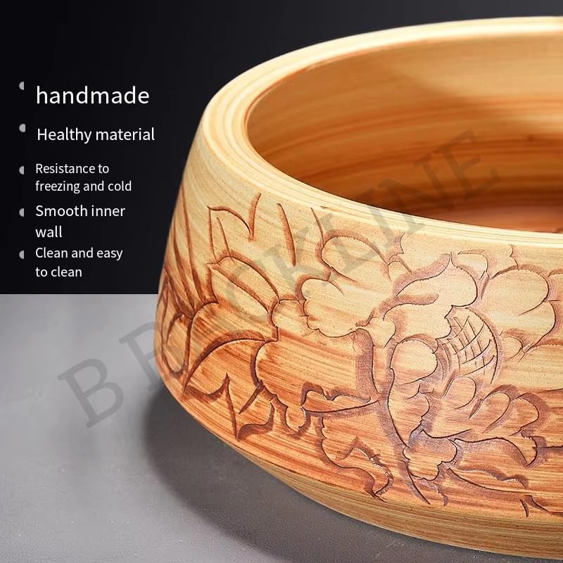 B BACKLINE حوض غسيل سيراميكي بسطح طاولة | حوض غسيل بسطح طاولة للحمام وغرفة المعيشة 42 × 42 × 14 سم (تشطيب غير لامع) - Image 2