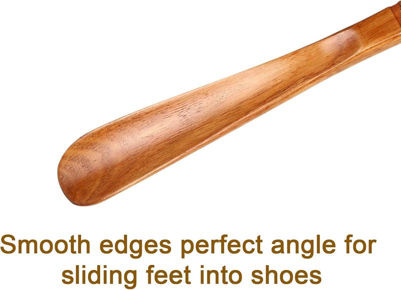 WLMALL Premium Wooden Shoe Horn, 2 PCS Shoehorns Durable, 13" Long Handle Shoe horns, Lazy Shoe Helper Spoons for Seniors, Kids, Pregnancy, Men, Women - Image 4