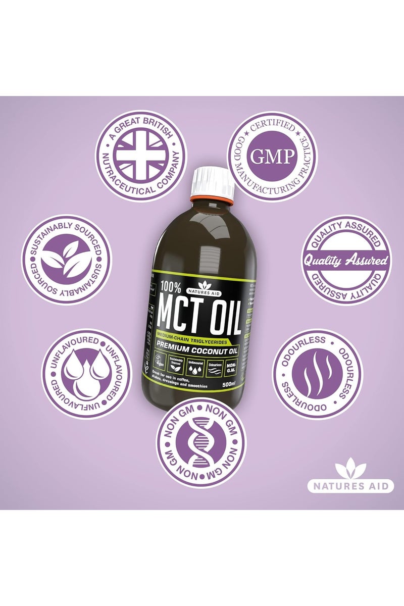 Natures Aid  MCT Oil 500ml - Premium Coconut MCT - Energy Boost - Keto Friendly - Add to Coffee Shakes Smoothies - Vegan, Non-GMO, Gluten-Free - Rapid Absorption Sustainably Sourced - Image 5