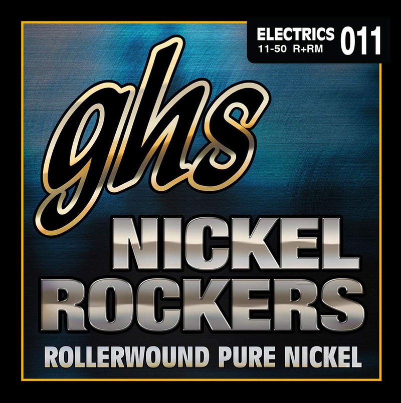GHS Strings R+RM Nickel Rockers, Rollerwound Pure Nickel Electric Guitar Strings, Medium (11-50) - Image 1