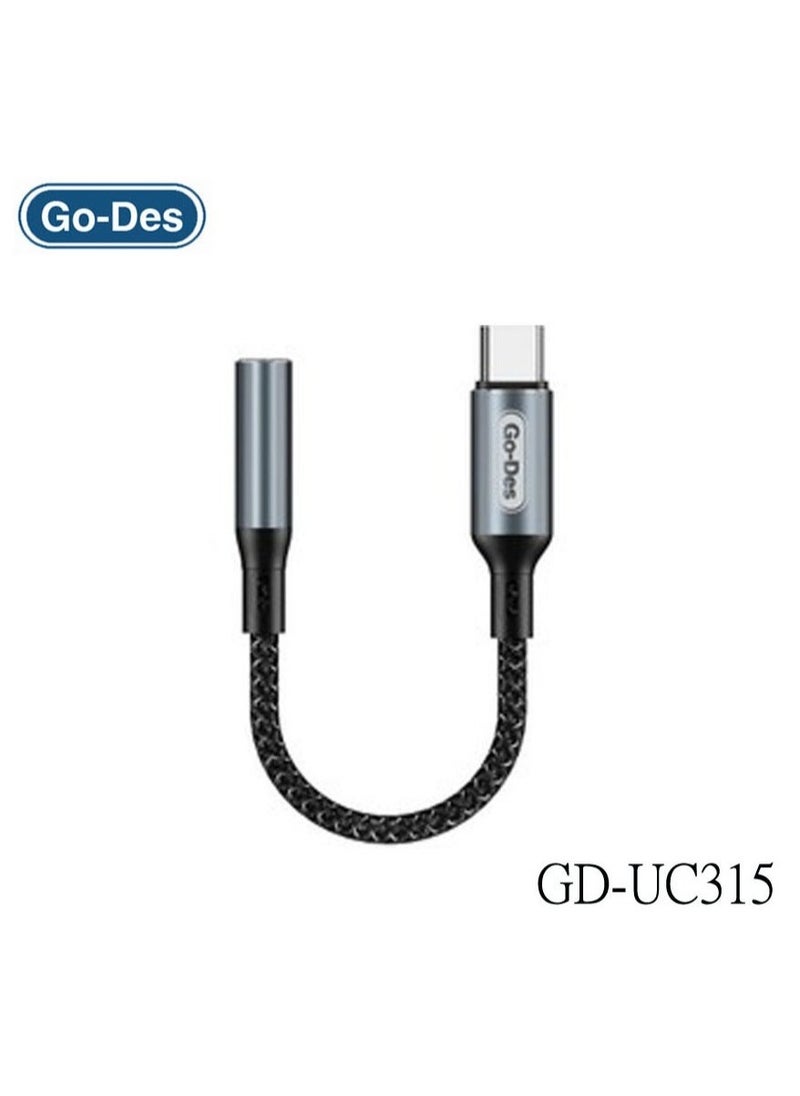 GO-DES - GD-UC315 Audio Line Lightning to 3.5mm Adapter – Plug and Play Design for iPhone, iPad, iPod, and Other Apple Devices | High-Quality Audio, Easy Connection to Headphones, Speakers, and More | Portable, Durable, and Compact Adapter - Image 1