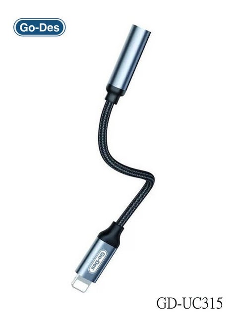 GD-UC315 Audio Line Lightning to 3.5mm Adapter – Plug and Play Design for iPhone, iPad, iPod, and Other Apple Devices | High-Quality Audio, Easy Connection to Headphones, Speakers, and More | Portable, Durable, and Compact Adapter
