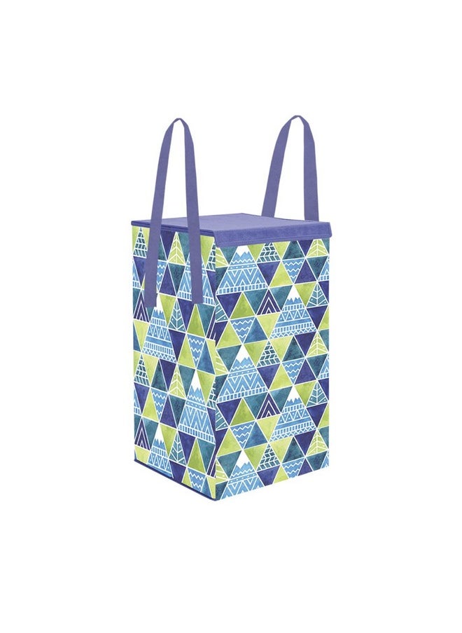 PrettyKrafts PrettyKrafts 75 LTR Foldable Laundry Basket for Clothes | Non-Woven Laundry Bag | Washing Clothes Storage Basket | Toy Storage Organizer | 36x36x53cm | Blue  - Image 1