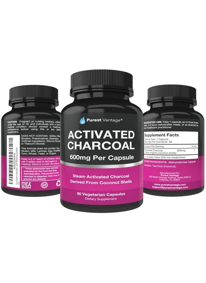 Pure Organic Activated Charcoal Capsules - 600mg per Capsule, 90 Vegetarian Capsules - pzsku/Z919A5CE708D24609FFE3Z/45/_/1739864380/0e845429-030d-46cb-97e1-c0fe318f6caf