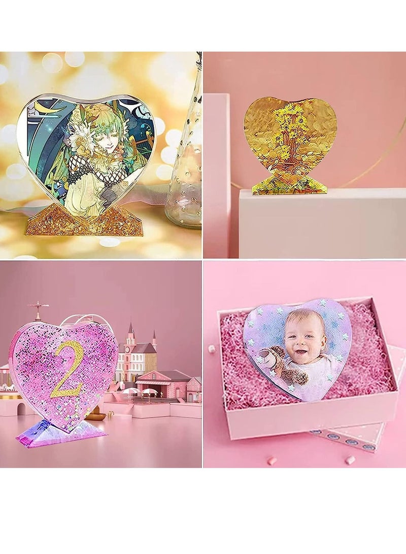 SYOSI قوالب إطارات الصور المصنوعة من الراتينج، إطارات الصور الكبيرة المصنوعة من السيليكون، قوالب الراتينج على شكل قلب من السيليكون، قوالب الإيبوكسي المصنوعة من السيليكون لأدوات الصور المصنوعة يدويًا، ديكور الطاولة المنزلية، ديكور الطاولة المنزلية، هدايا مصنوعة يدويًا - Image 2