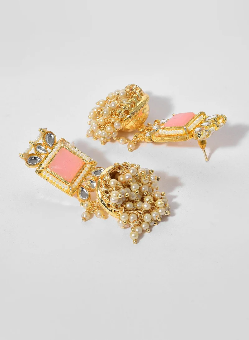 SOHI  Pink Stone-Studded Artificial Jewellery Set for Women | Best Price UAE