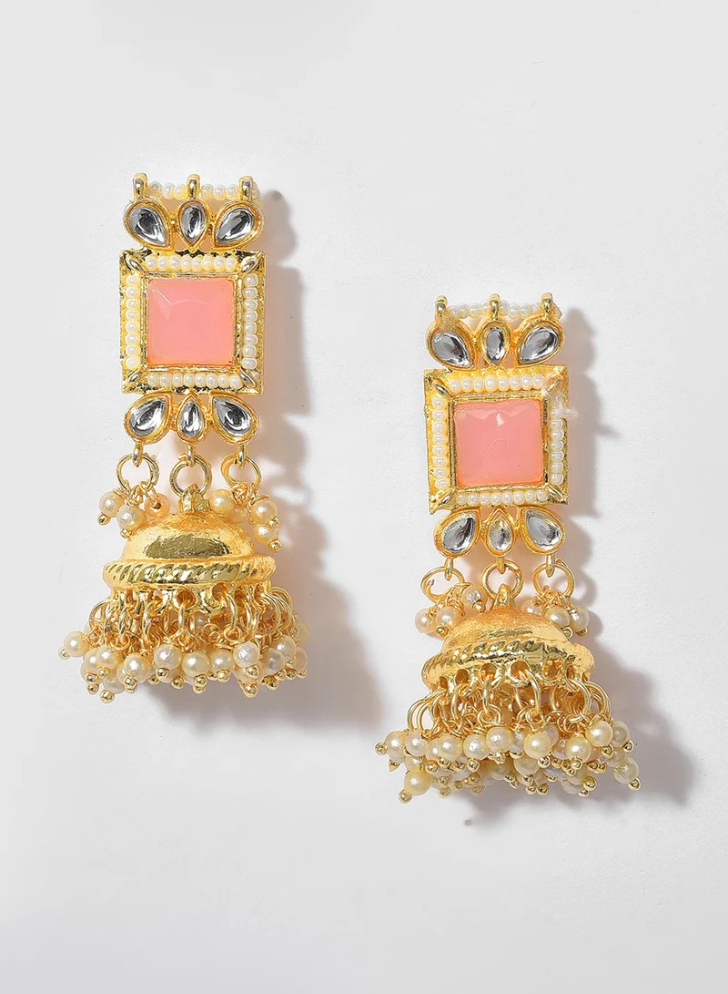 SOHI  Pink Stone-Studded Artificial Jewellery Set for Women | Best Price UAE