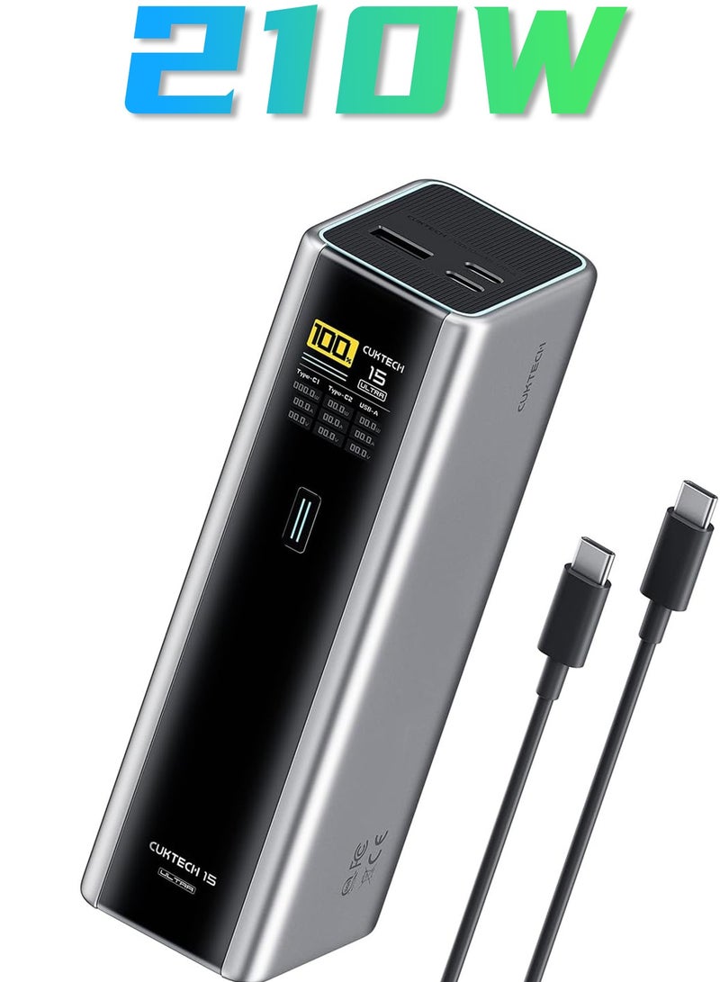 طعنة بنك الطاقة الكمبيوتر المحمول ، بنك الطاقة ، شاحن محمول ، بنك الطاقة المعتمد CCC ، 20000mAh ، أقصى منفذ متعدد 210W ، أقصى منفذ واحد 140W فائق السرعة ، 2 USB-C و 1 USB-A شاحن محمول ، شاحن الكمبيوتر المحمول ، PD3.1 حزمة بطارية الشحن السريع مع شاشة ذكية ، متوافقة مع iPhone 16/15/14/13 ، سامسونج ، ماك بوك ، ديل ، إلخ - Image 1