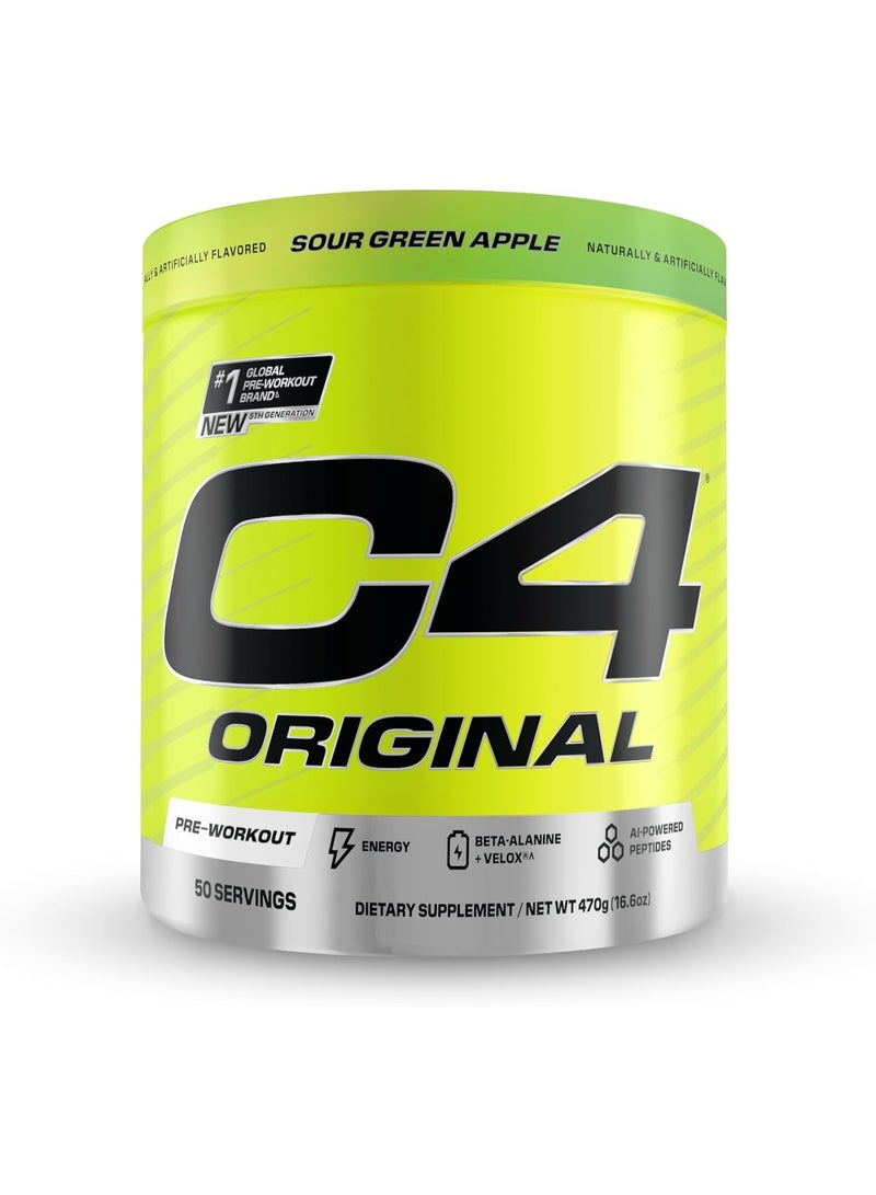 سي4 مسحوق Cellucor C4 Original المخصص للاستخدام قبل التمرين، بنكهة التفاح الأخضر - 50 حصة - Image 1