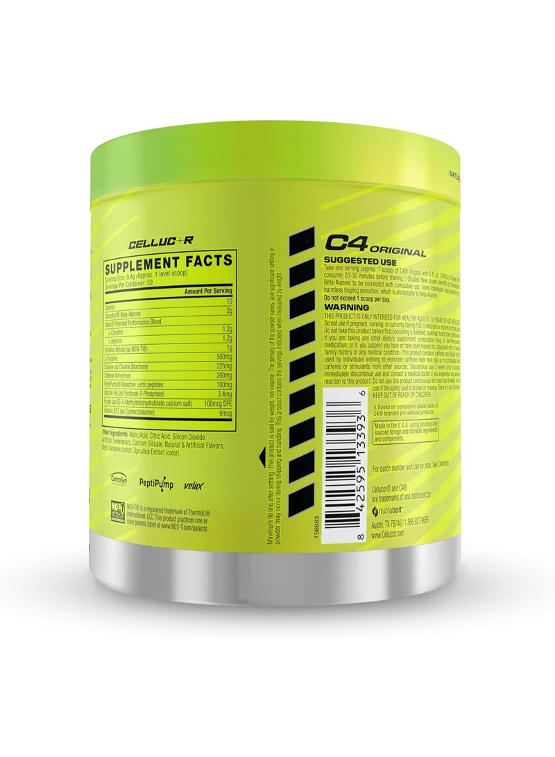 سي4 مسحوق Cellucor C4 Original المخصص للاستخدام قبل التمرين، بنكهة التفاح الأخضر - 50 حصة - Image 3