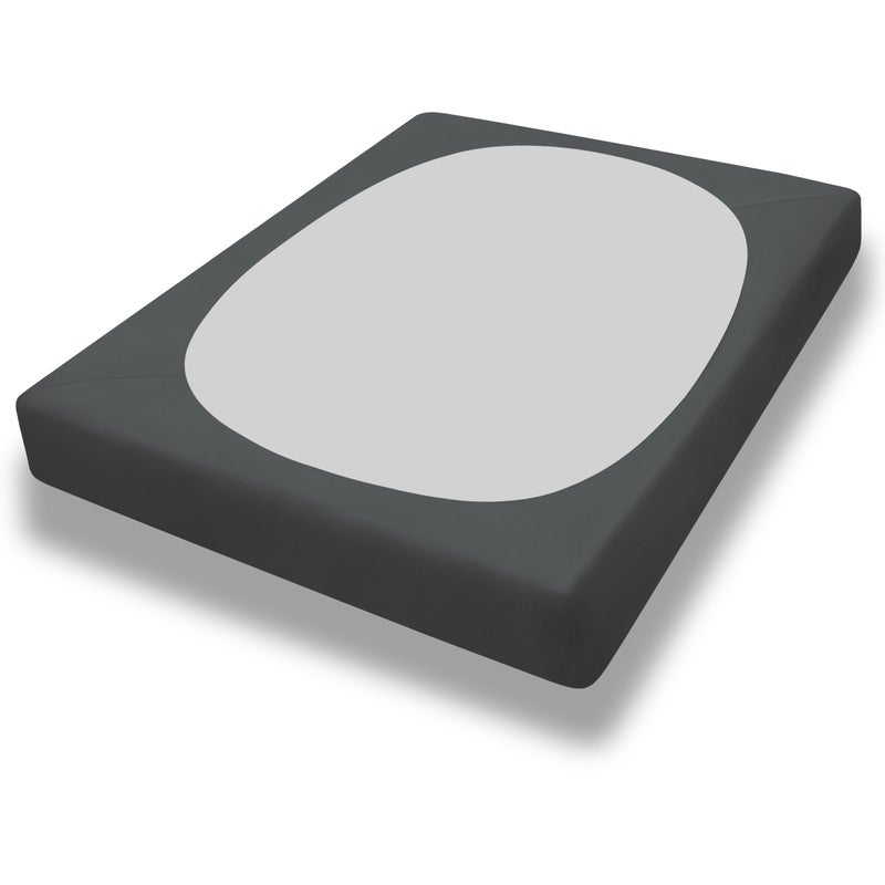 PureFit Stretchy Box Spring Cover Twin - Elastic Fitted Box Spring Wrap Around 4 Sides  Wrinkle & Fading Resistant Fits Twin Size Beds  Dark Gray - Image 1