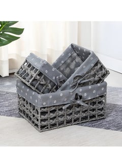 Set of 3 Eco-Friendly Handwoven Storage Baskets – Durable Rectangular Woven Bins with Sturdy Plastic Frame, Removable Fabric Lining, Decorative Macrame Design for Sundries, Toys, Books, Toiletries, and Elegant Home Organization - pzsku/Z919A7BD07AE0061F5A21Z/45/_/1733813409/97ad35dc-d892-42ba-a8b8-d3a8787bfcf5