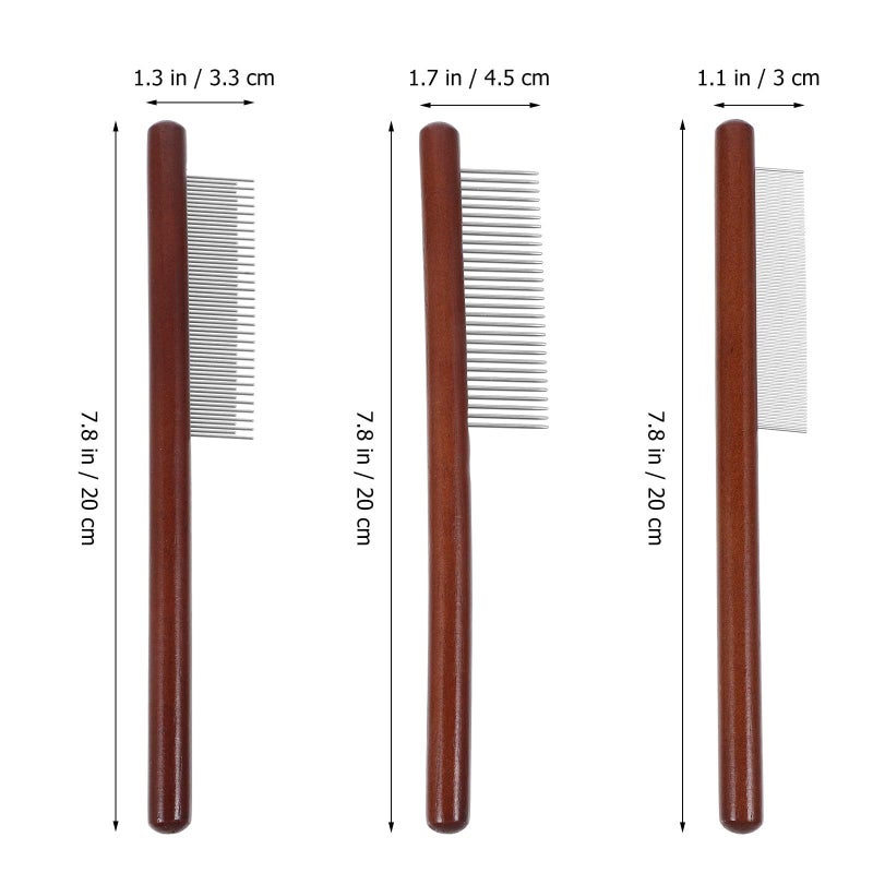 Sturdy Wooden Pet Grooming Comb Set for Dogs and Cats Shedding - Image 3