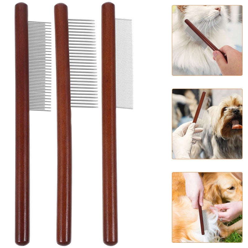Sturdy Wooden Pet Grooming Comb Set for Dogs and Cats Shedding - Image 4