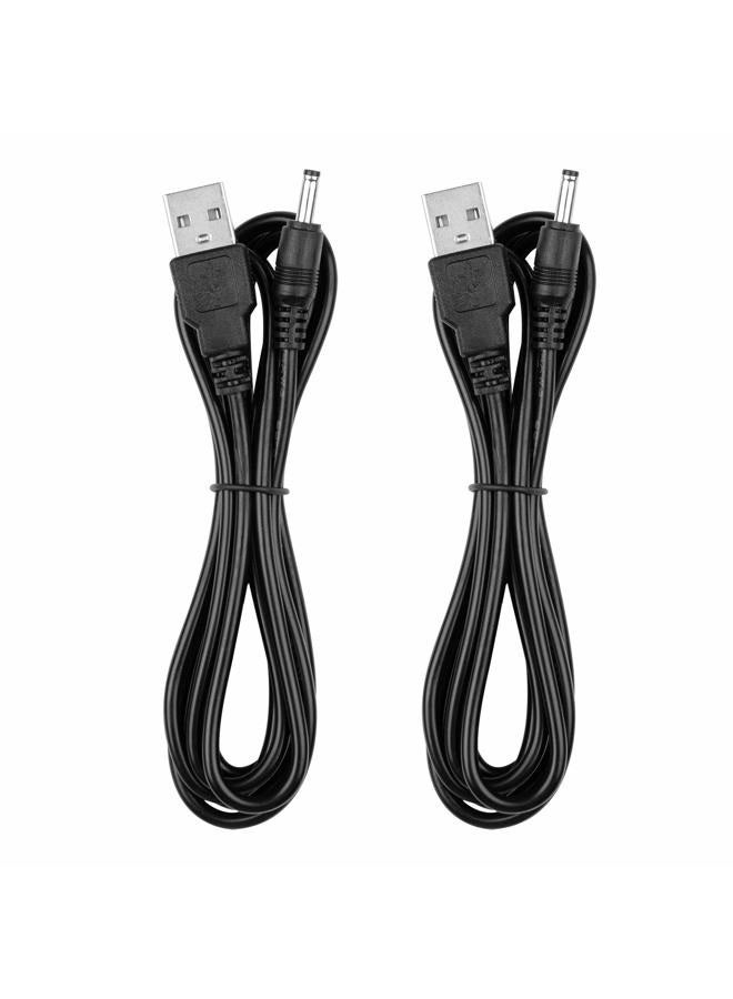 Smays Charger Cable Replacement for Fairywill, Dnsly, Vekkia, Gloridea Electric Toothbrush, USB DC Charging Cord 5ft Black (2-Pack) - Image 1