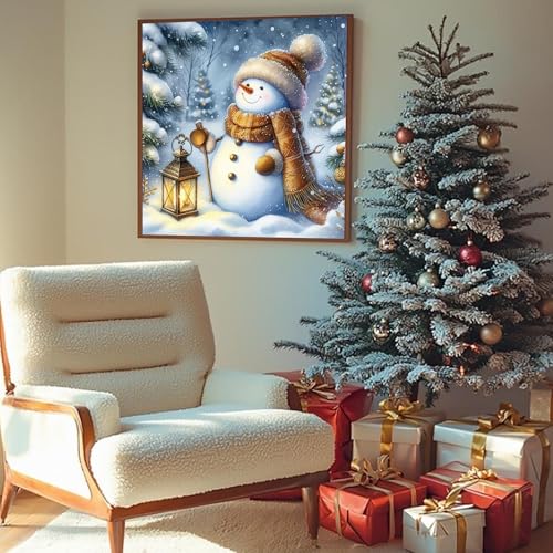 T.HENV Christmas Diamond Art Kits for Adults,Cute Snowman Diamond Painting Kits for Adults Beginners,5D DIY Full Drill Diamond Dots,Gem Art Kits for Adults Wall Decor 13.8x13.8inch - Image 4