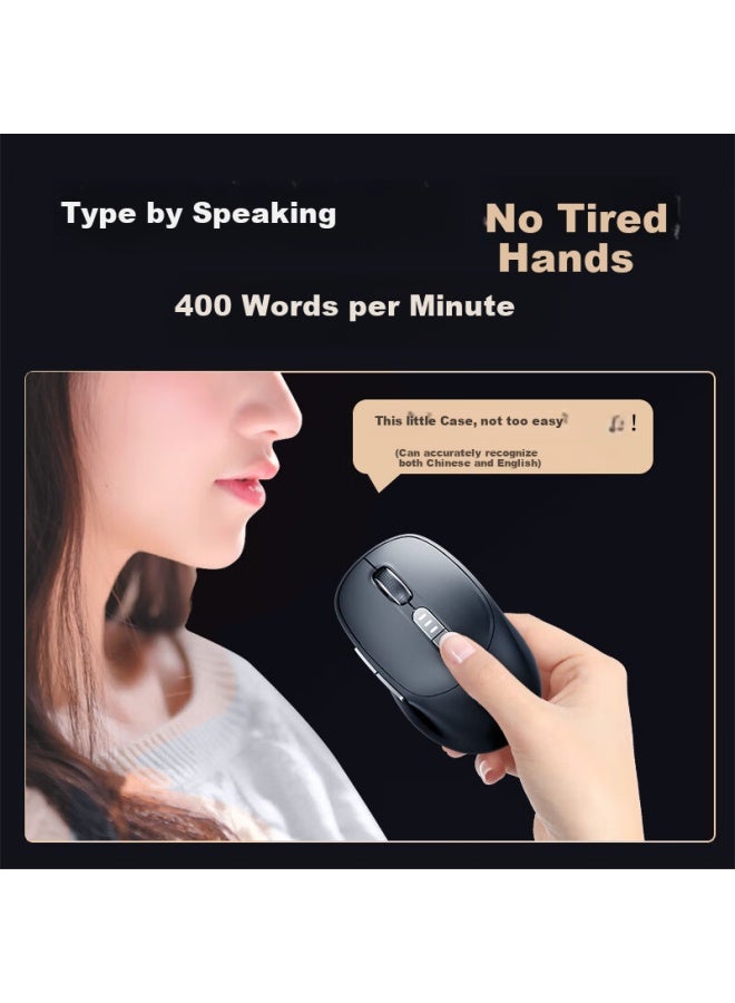 Shinco Ai Intelligent Silent Wireless Mouse Bluetooth Gaming Mouse Voice Office Mouse Ergonomic Rechargeable Three Modes Dragonfly M9 Black - Image 3