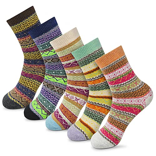MORECOO Wool Socks for Women - Stocking Stuffers Gifts for Women - Thick Wool Soft Warm Cozy Crew Womens Socks Boot Sock - Image 1