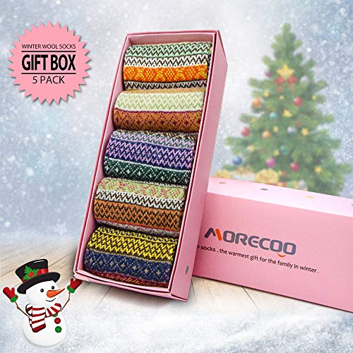 MORECOO Wool Socks for Women - Stocking Stuffers Gifts for Women - Thick Wool Soft Warm Cozy Crew Womens Socks Boot Sock - Image 2