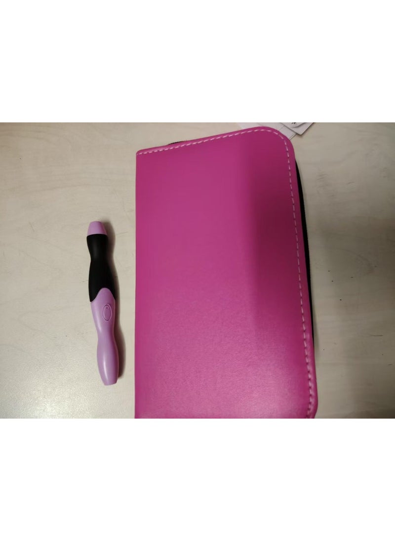 11 in 1 Adjusting Luminous Crochet Set Multicolor Handle Charging DIY Hand-Knitted Home Tools Foreign Trade Pink handle pink bag 