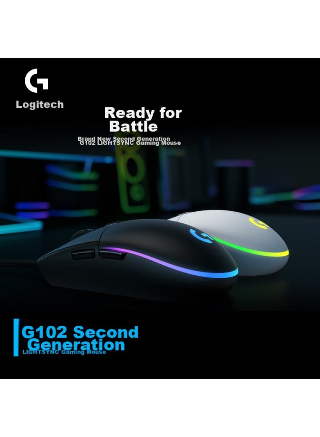 G Logitech G102 Wired Gaming Mouse, Blue, Rgb Lighting Effects, Lightweight Design, Pubg Mouse, Lol Hero League, 200-8000 Dpi - Image 4