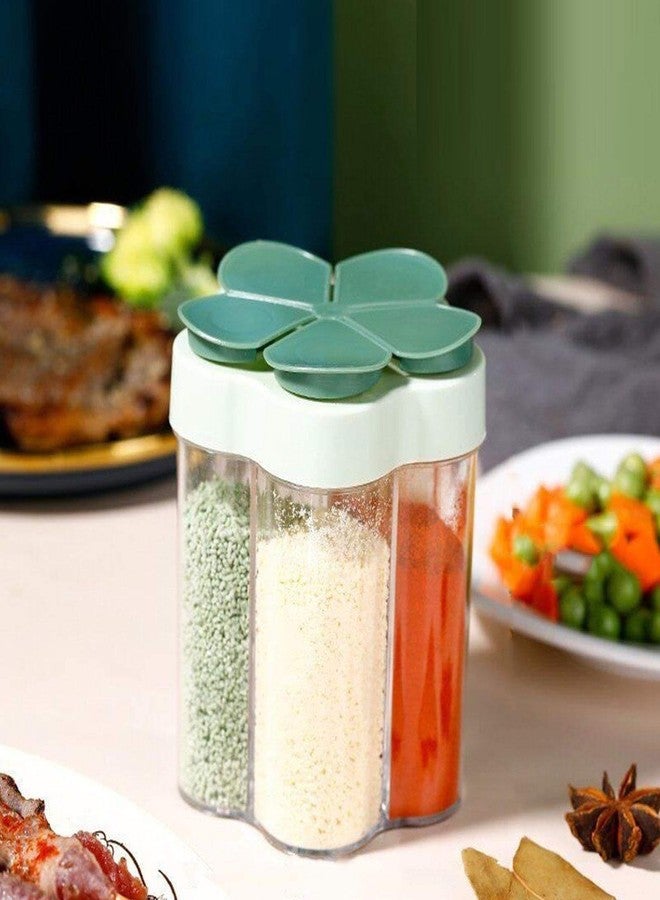 GION Masala Storage Bottle 5 in 1 camping Seasoning Jars, Clear Plastic Condiment Bottle Masala Storage Container for Camper, Hiking, BBQ, Picnic – Multi Uses - Image 1