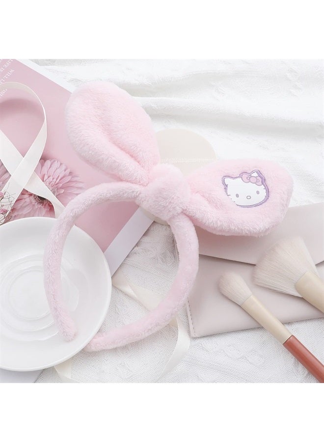 G-Ahora Cute Kitty Cat Makeup Spa Headband with Hair Clips Kitty Cat Headband for Washing Face Kitty Makeup Hair Wrap Headband Gift for Women Girls (HB Kitty) - Image 4