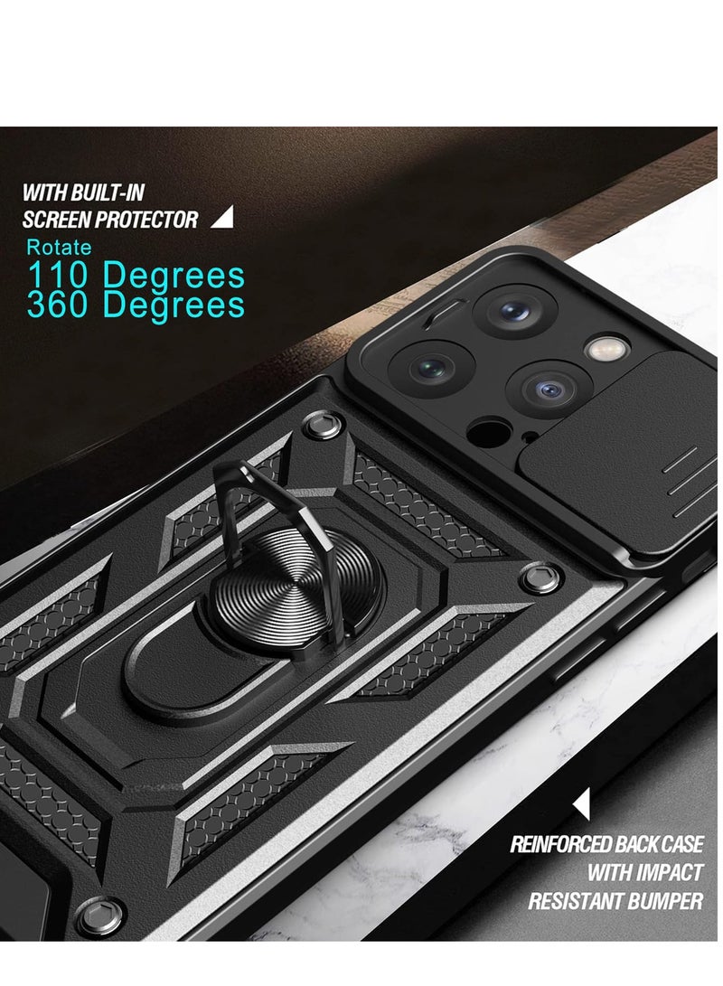 Shield Full Protection Case With Metal Ring &Slide Camera Cover For iphone 16 pro max  - Image 4