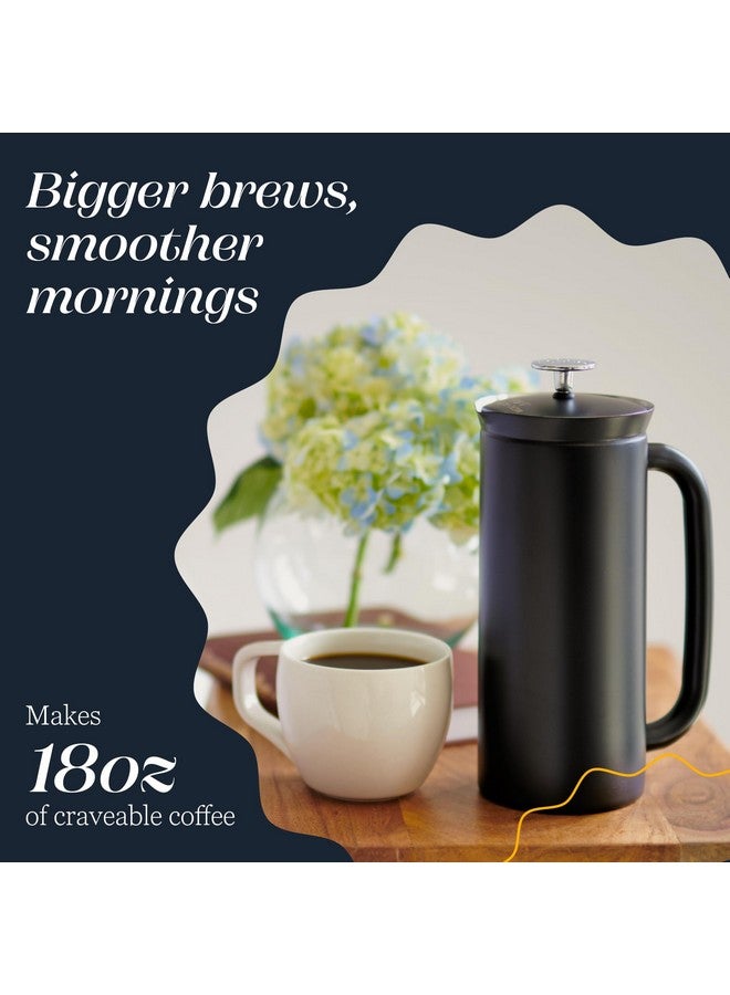 إسبرو ماكينة تحضير القهوة الفرنسية ESPRO P7 - مصنوعة من الفولاذ المقاوم للصدأ بجدار مزدوج معزول بفلتر دقيق، سعة 18 أونصة، لون أسود غير لامع - Image 3