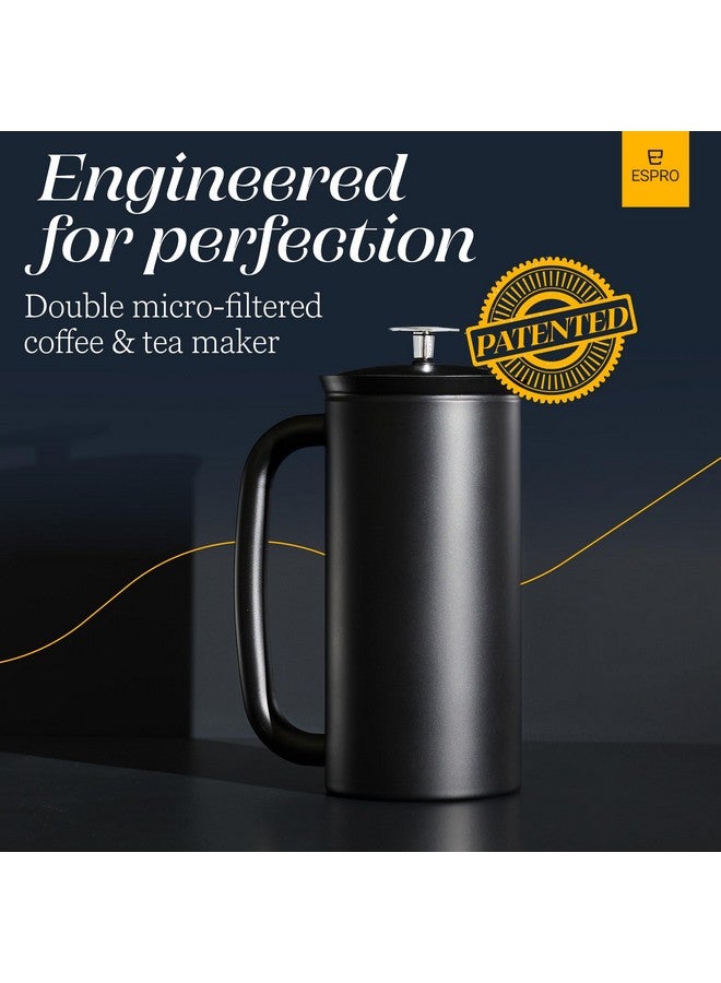 إسبرو ماكينة تحضير القهوة الفرنسية ESPRO P7 - مصنوعة من الفولاذ المقاوم للصدأ بجدار مزدوج معزول بفلتر دقيق، سعة 18 أونصة، لون أسود غير لامع - Image 2
