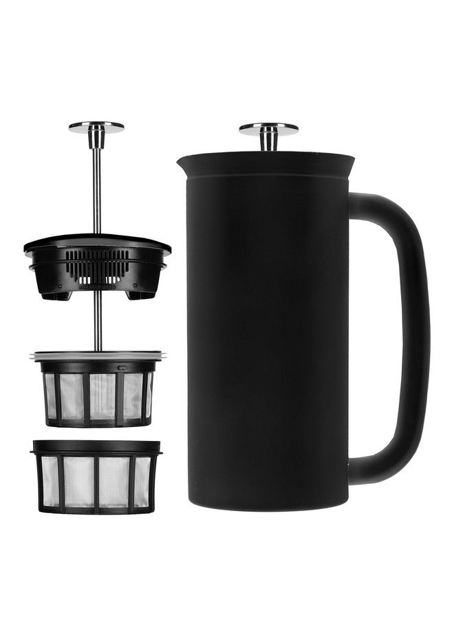 إسبرو ماكينة تحضير القهوة الفرنسية ESPRO P7 - مصنوعة من الفولاذ المقاوم للصدأ بجدار مزدوج معزول بفلتر دقيق، سعة 18 أونصة، لون أسود غير لامع - Image 1