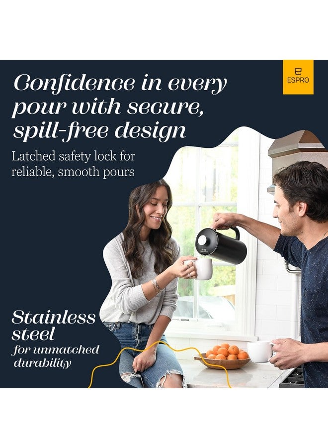 إسبرو ماكينة تحضير القهوة الفرنسية ESPRO P7 - مصنوعة من الفولاذ المقاوم للصدأ بجدار مزدوج معزول بفلتر دقيق، سعة 18 أونصة، لون أسود غير لامع - Image 5