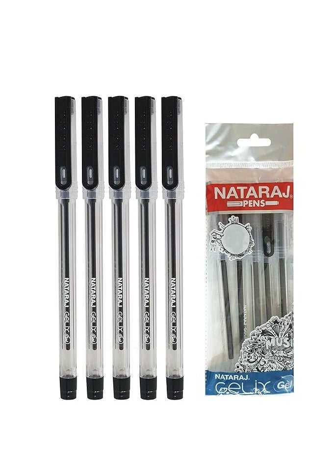 NATARAJ - 5-Piece Gelix Gel Ink Pens Black Ink - Image 1