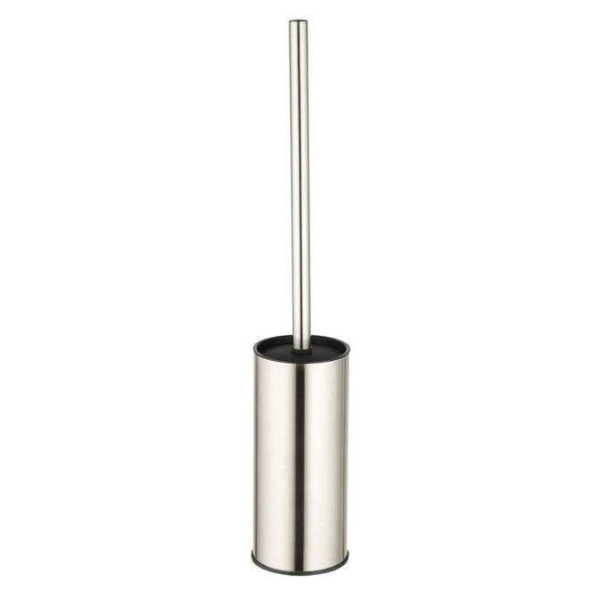 TOILET BRUSH HOLDER BRUSHED NICKEL STAINLESS STEEL 304 BRUSHED NICKEL ROUND FREESTANDING TOILET BOWL BRUSH AND HOLDER FOR BATHROOM