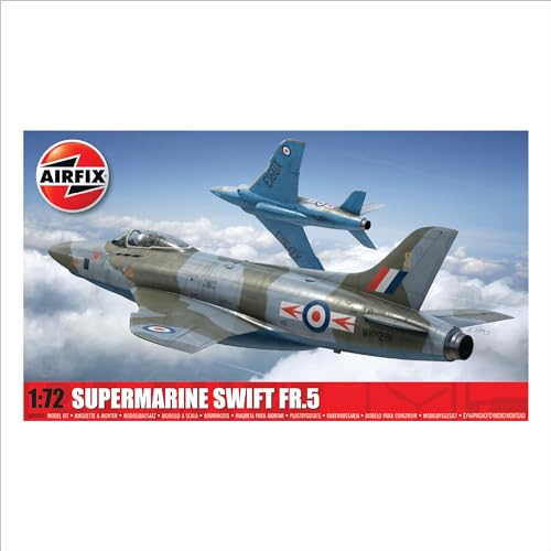 Airfix Model Airplane Kit Gift Set - A04003 Supermarine Swift FR.5, Plastic Plane Model Kits for Adults & Kids 8+, Skill Level 2, 1:72 Scale WW2 Military Aircraft Models - Real Aeroplane Models Gifts - Image 1