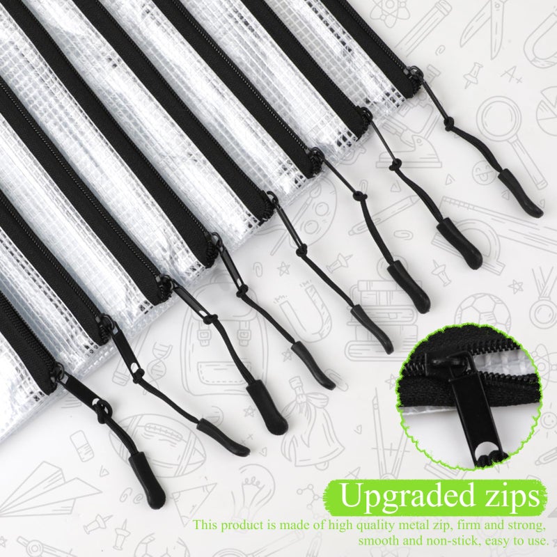 YOPCDJ 24 Pack Mesh Zipper Pouch Bags Small, Zipper Pencil Pouches, 9.2 x 4.7 in Clear Pencil Pouch Bulk, Pencil Bags with Zipper for Travel Storage, Black - Image 5