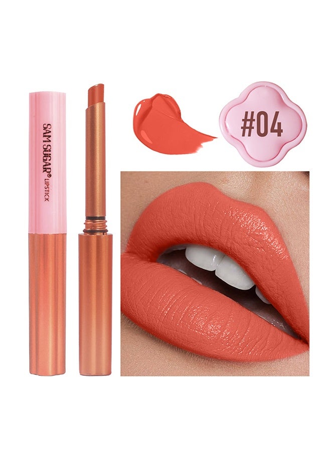 SAM SUGAR Lucky Long Lasting Lipstick, Soft Matte Moisturizing Nudes Lipstick for Dry Lips Creamy texture Transfer-Proof Lip Gloss for Women（04#） - Image 2