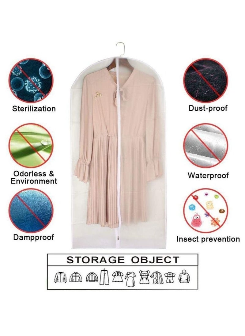 CityRiya-Long Garment Bags, 40" Suit Bags, 5 Pcs Clothes Dress Protector, Dustproof Robe Bag Cover, Garment Skirt Bag Organizer for Closet Storage Hanging Clothes, Shirts, Coats, Dresses (60x100cm)  - Image 3