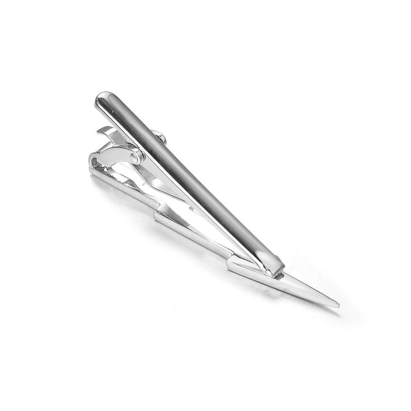 Yoursfs Silver Lightning Bolt Tie Clip For Men Cool Pins Jewelry Necktie Clips Skinny Tie Pin - Image 5
