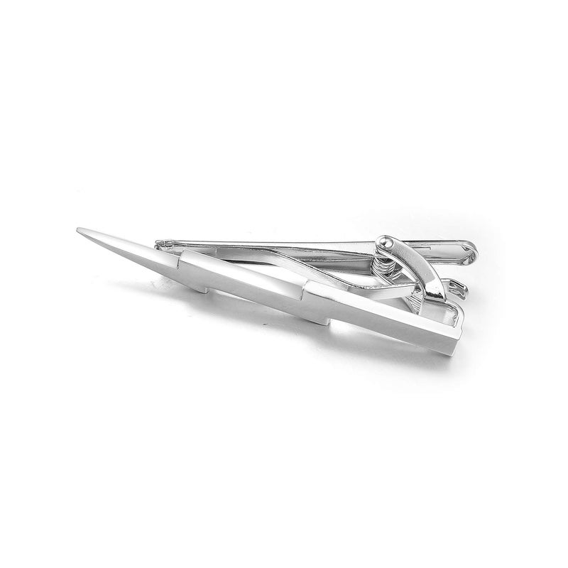 Yoursfs Silver Lightning Bolt Tie Clip For Men Cool Pins Jewelry Necktie Clips Skinny Tie Pin - Image 3