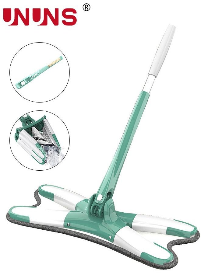 UNUNS Flat Floor Mop,Microfiber Mops For Floor Cleaning With Automatic Water Squeezing Function,Floor Mop With 360 Degree Rotating,Hand Free Wash Household Floor Mop  - Image 1
